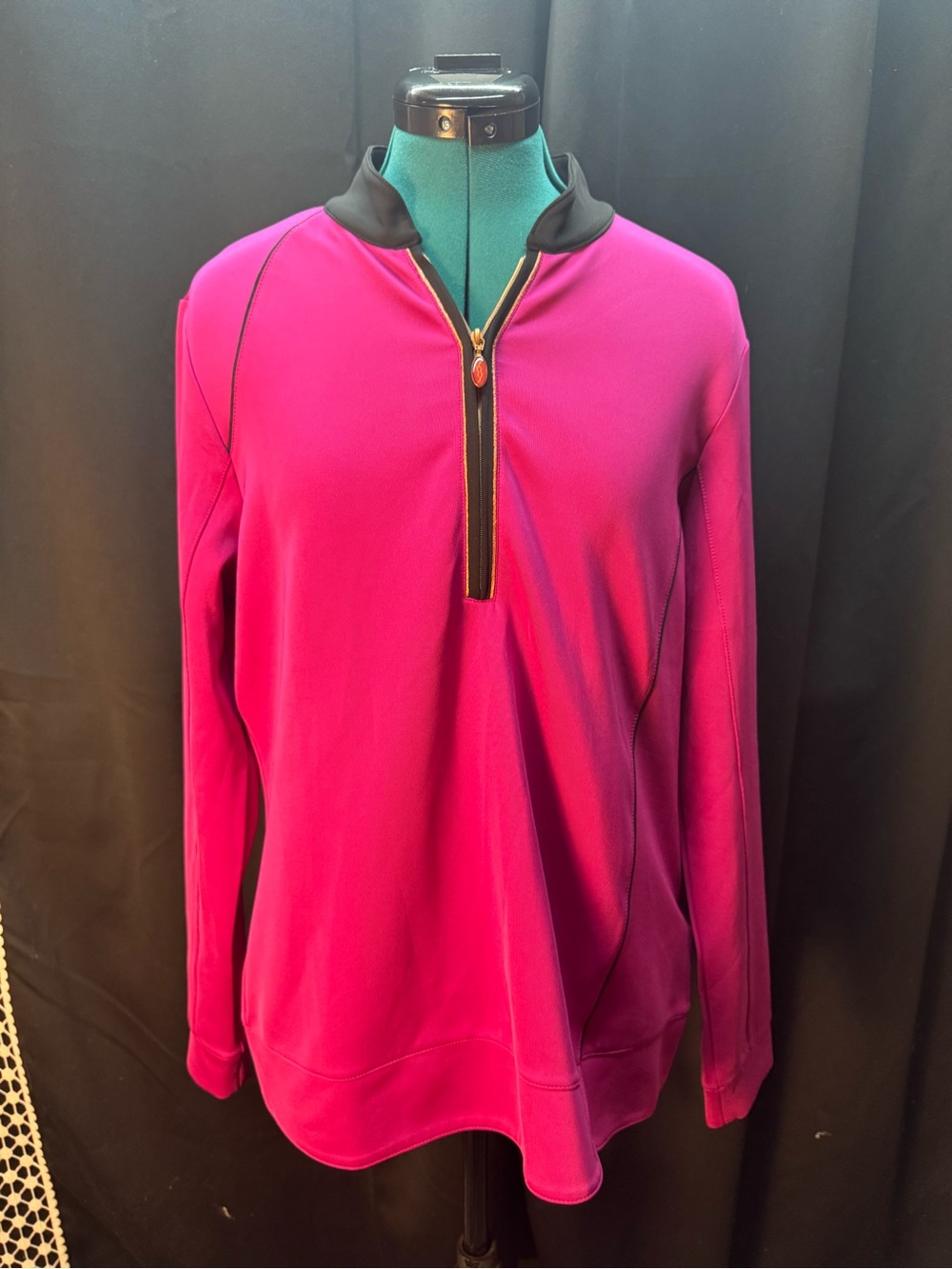 EP Pro Magenta Quarter-Zip Long Sleeve Pullover